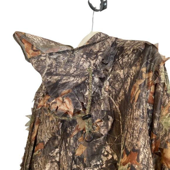 Underbrush Mossy Oak Break Up Camo Hooded Ghillie 3D Hunter Jacket Size Medium - Picture 6 of 16